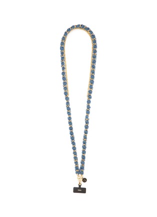 Main View - Click To Enlarge - VENNA - Denim On Chain Phone Strap