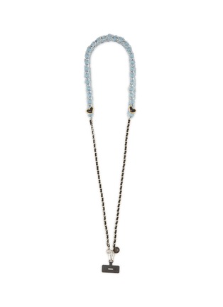 Main View - Click To Enlarge - VENNA - Heart Denim On Chain Phone Strap