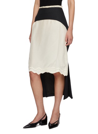 Front View - Click To Enlarge - PRADA - Open Front Fishtail Wool Midi Skirt