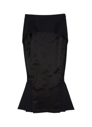 Main View - Click To Enlarge - PRADA - Open Front Fishtail Wool Midi Skirt