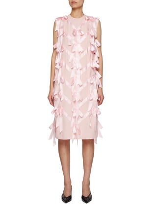 Main View - Click To Enlarge - PRADA - Bow Embellished Shift Dress