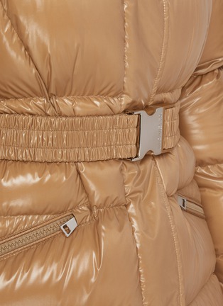  - MONCLER - Bellevue Belted Shiny Puffer Coat