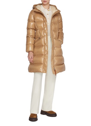 MONCLER Bellevue Belted Shiny Puffer Coat Women Lane Crawford