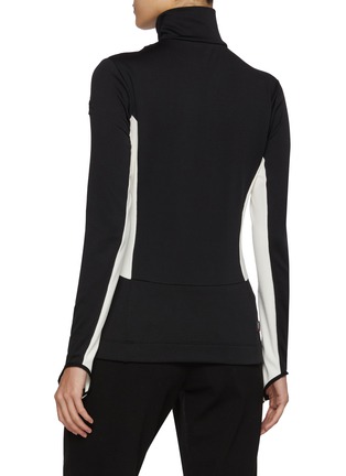 Back View - Click To Enlarge - MONCLER - Half Zip Turtleneck Stretchy Sweatshirt