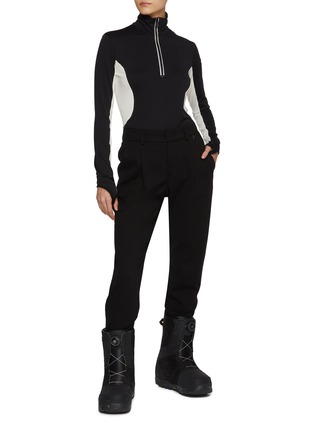 Figure View - Click To Enlarge - MONCLER - Half Zip Turtleneck Stretchy Sweatshirt