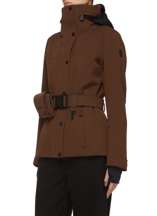 Detail View - Click To Enlarge - MONCLER - Hooded Belted Hainets Jacket