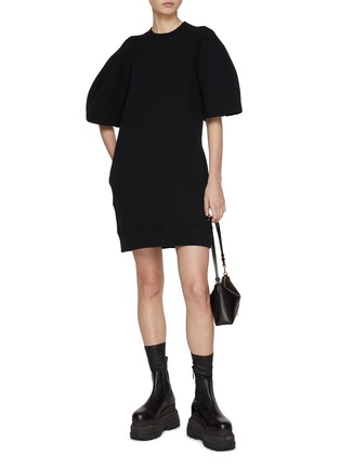 Figure View - Click To Enlarge - SACAI - Puff Sleeve Sponge Sweat Dress