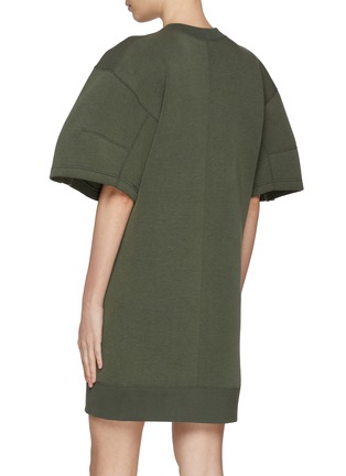 Back View - Click To Enlarge - SACAI - Puff Sleeve Sponge Sweat Dress