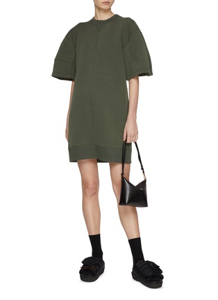 Figure View - Click To Enlarge - SACAI - Puff Sleeve Sponge Sweat Dress