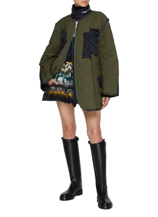 Figure View - Click To Enlarge - SACAI - Nordic Print Alpaca Wool Blend Shorts