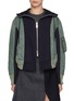 Main View - Click To Enlarge - SACAI - Hybrid Sponge Sweat Hoodie