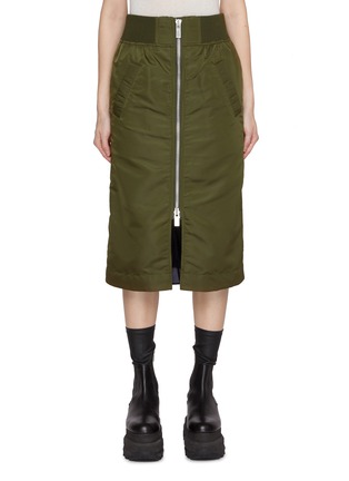 Main View - Click To Enlarge - SACAI - Zip Front Twill Pencil Skirt