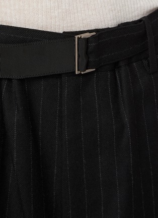  - SACAI - Belted Striped Wool Wide Leg Pants