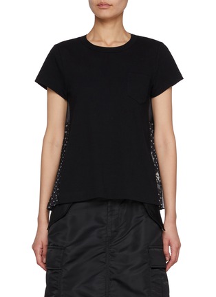 Main View - Click To Enlarge - SACAI - Nordic Print Pleated Back T-Shirt