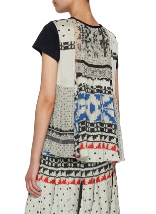 Back View - Click To Enlarge - SACAI - Nordic Print Pleated Back T-Shirt