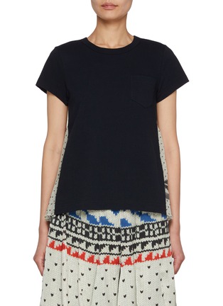 Main View - Click To Enlarge - SACAI - Nordic Print Pleated Back T-Shirt