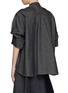 Back View - Click To Enlarge - SACAI - Puff Sleeve Dark Wash Denim Knit Hybrid Cardigan