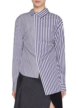 SACAI | Asymmetrical Stripe Cotton Shirt