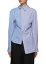 Main View - Click To Enlarge - SACAI - Asymmetrical Striped Button Up Cotton Shirt