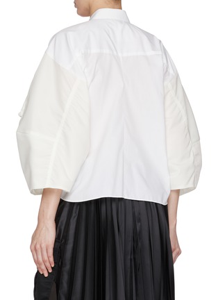 Back View - Click To Enlarge - SACAI - Puff Sleeve Twill Shirt Dress