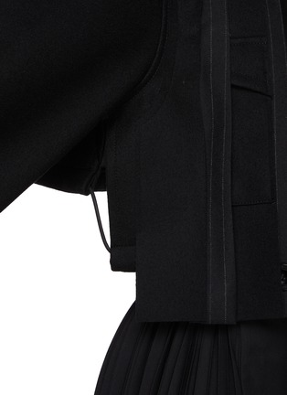  - SACAI - Stand Collar Front Panel Crop Wool Jacket