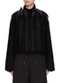 Main View - Click To Enlarge - SACAI - Stand Collar Front Panel Crop Wool Jacket