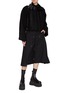 Figure View - Click To Enlarge - SACAI - Stand Collar Front Panel Crop Wool Jacket