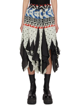 Main View - Click To Enlarge - SACAI - Nordic Print Panels Midi Skirt