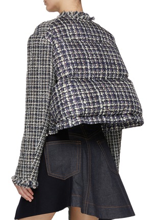 Back View - Click To Enlarge - SACAI - Puffer Back Tweed Jacket