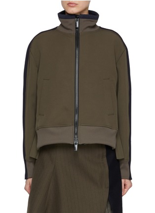 Main View - Click To Enlarge - SACAI - Stand Collar Technical Jersey Jacket