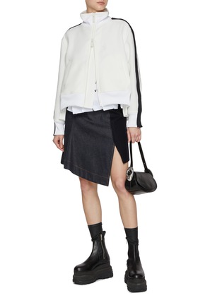 Figure View - Click To Enlarge - SACAI - Stand Collar Technical Jersey Jacket