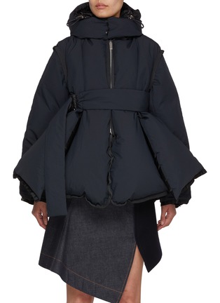 Main View - Click To Enlarge - SACAI - Belted Panels Puffer Jacket