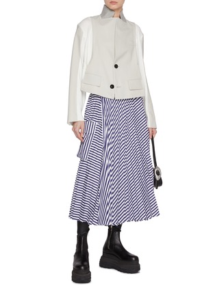 Figure View - Click To Enlarge - SACAI - Contrast Stand Collar Blazer