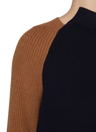  - SACAI - Two-toned Asymmetrical Ribbed Sweater