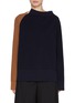 Main View - Click To Enlarge - SACAI - Two-toned Asymmetrical Ribbed Sweater