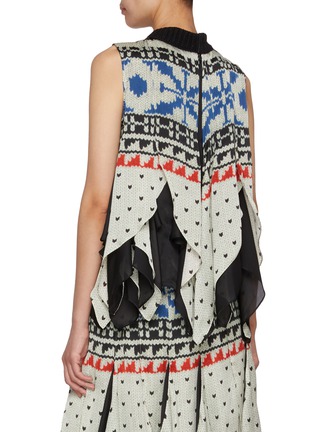 Back View - Click To Enlarge - SACAI - Asymmetrical Hem Nordic Print Panels Top