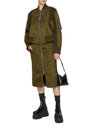 Figure View - Click To Enlarge - SACAI - Two-Toned Cropped Bomber Jacket