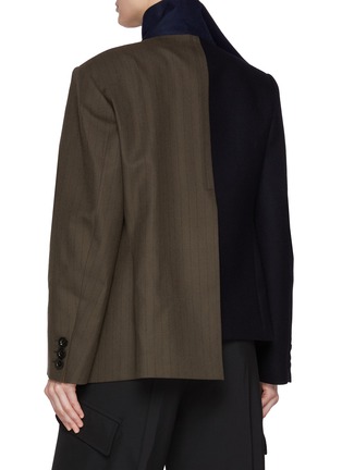 Back View - Click To Enlarge - SACAI - Two-toned Asymmetrical Wool Jacket