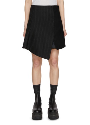 Main View - Click To Enlarge - SACAI - Two-Toned Asymmetrical Wool Skirt