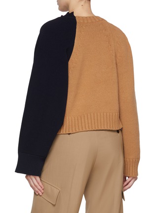 Back View - Click To Enlarge - SACAI - Two-Toned High Neck Asymmetrical Sweatshirt