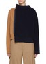 Main View - Click To Enlarge - SACAI - Two-Toned High Neck Asymmetrical Sweatshirt