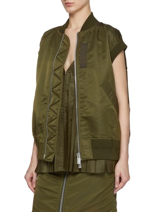 Detail View - Click To Enlarge - SACAI - Cap Sleeves Twill Gilet