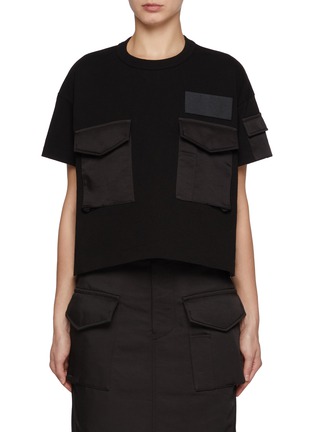 Main View - Click To Enlarge - SACAI - x Spiewak Faux Multi Pocket Cotton T-shirt