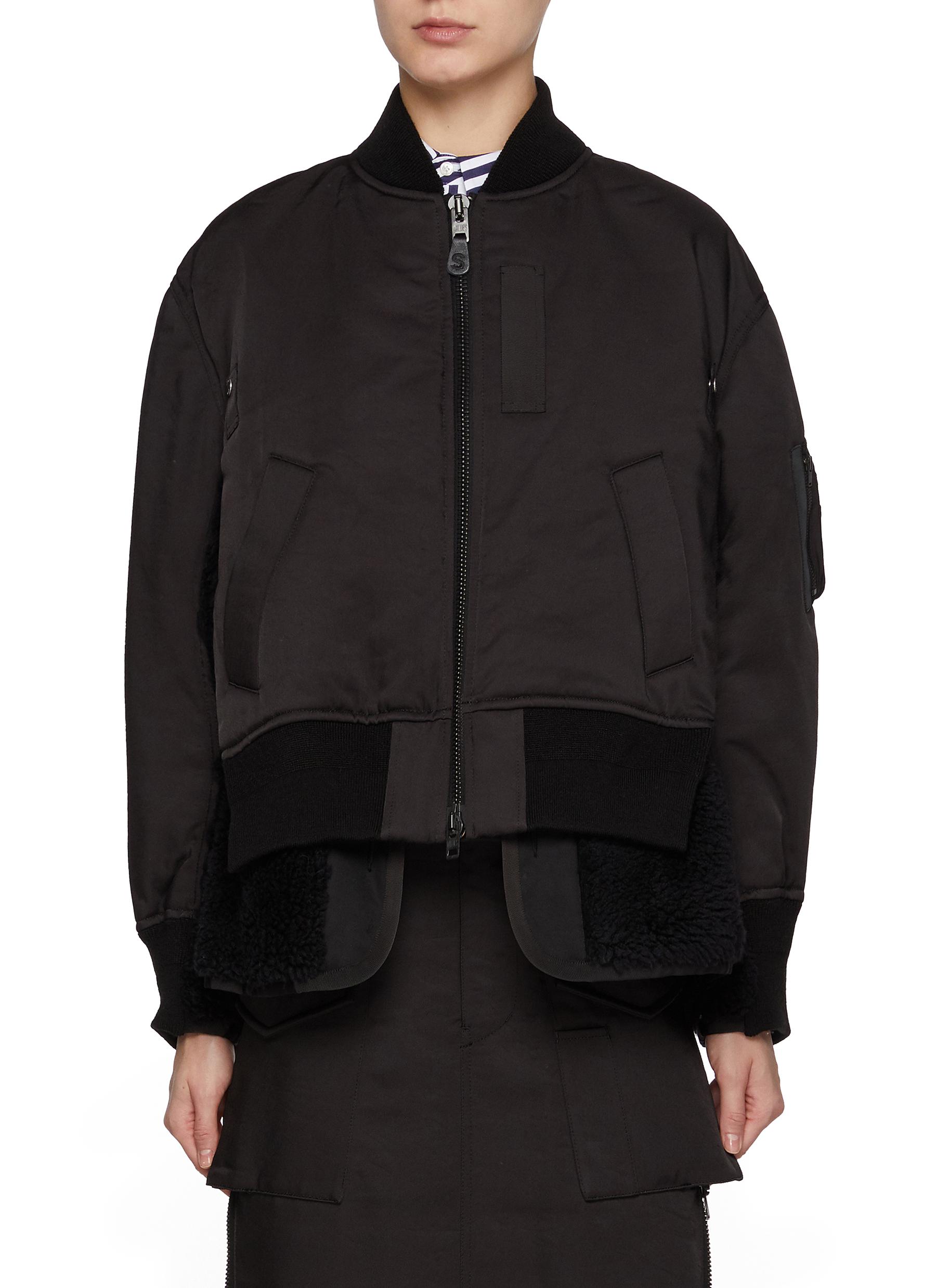 SACAI | x Spiewak Faux Shearling Lined Patch Bomber Jacket | Women | Lane  Crawford