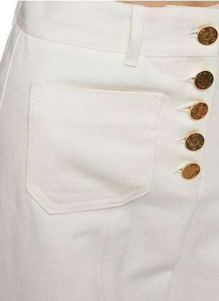  - PRUNE GOLDSCHMIDT - Patch Pocket Flared Leg Cotton Pants