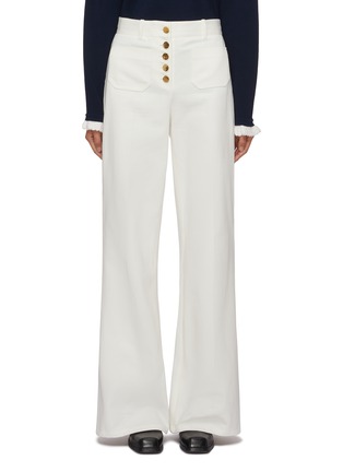 Main View - Click To Enlarge - PRUNE GOLDSCHMIDT - Patch Pocket Flared Leg Cotton Pants