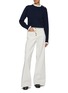 Figure View - Click To Enlarge - PRUNE GOLDSCHMIDT - Patch Pocket Flared Leg Cotton Pants