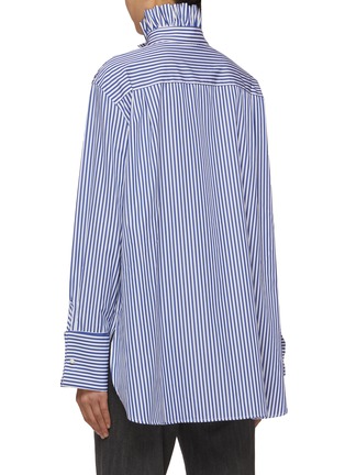 Back View - Click To Enlarge - PRUNE GOLDSCHMIDT - Liquette Striped Ruffled Cotton Shirt