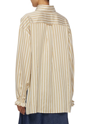 Back View - Click To Enlarge - PRUNE GOLDSCHMIDT - Oversize Striped Ruffled Shirt