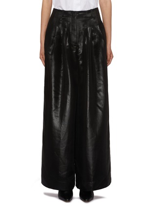 Main View - Click To Enlarge - PRUNE GOLDSCHMIDT - Raso Pleated Flared Leg Pants